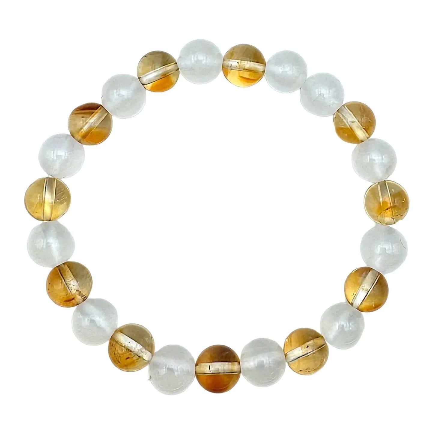 Bracelet Lithothérapie Harmonie Corps & Esprit AA Sélénite et Citrine