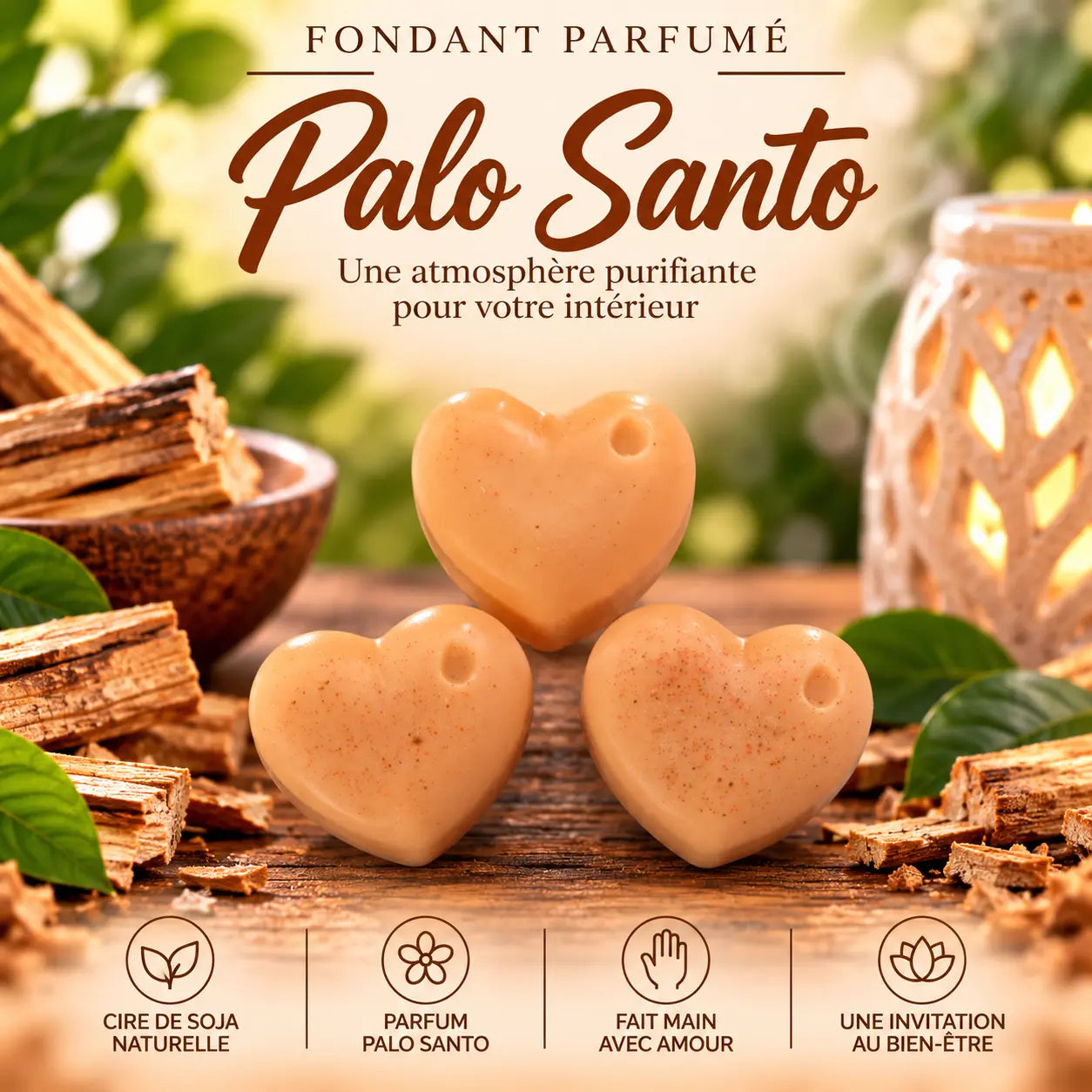 Fondants Parfumés Palo Santo à la Cire de Soja Canouto
