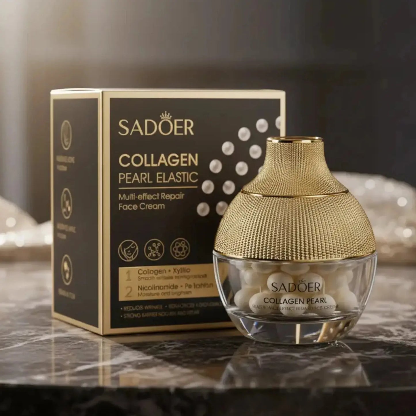 Éclat de Jeunesse : Crème Visage Multi-Effets "Elastic Pearl" – SADOER (70g) Sadoer