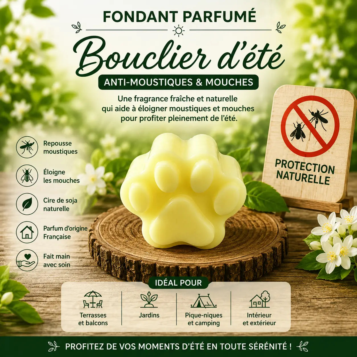 Fondant Parfumé Bouclier d’Été Anti-Moustique La Casa Del José