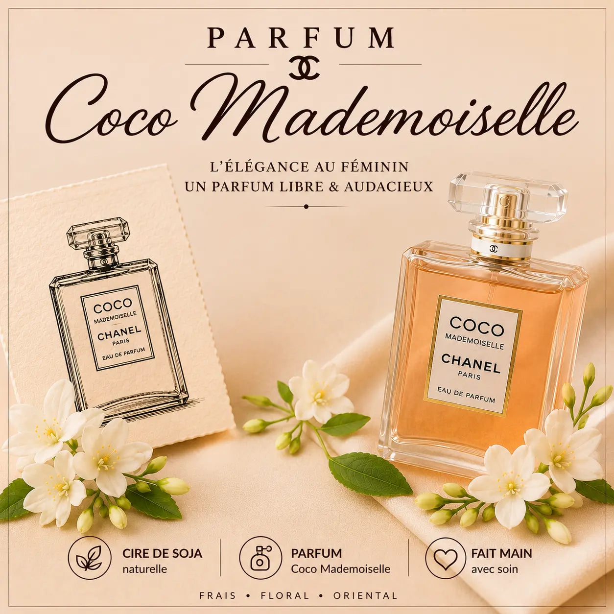 Fondant parfumé inspiration parfum féminin élégant