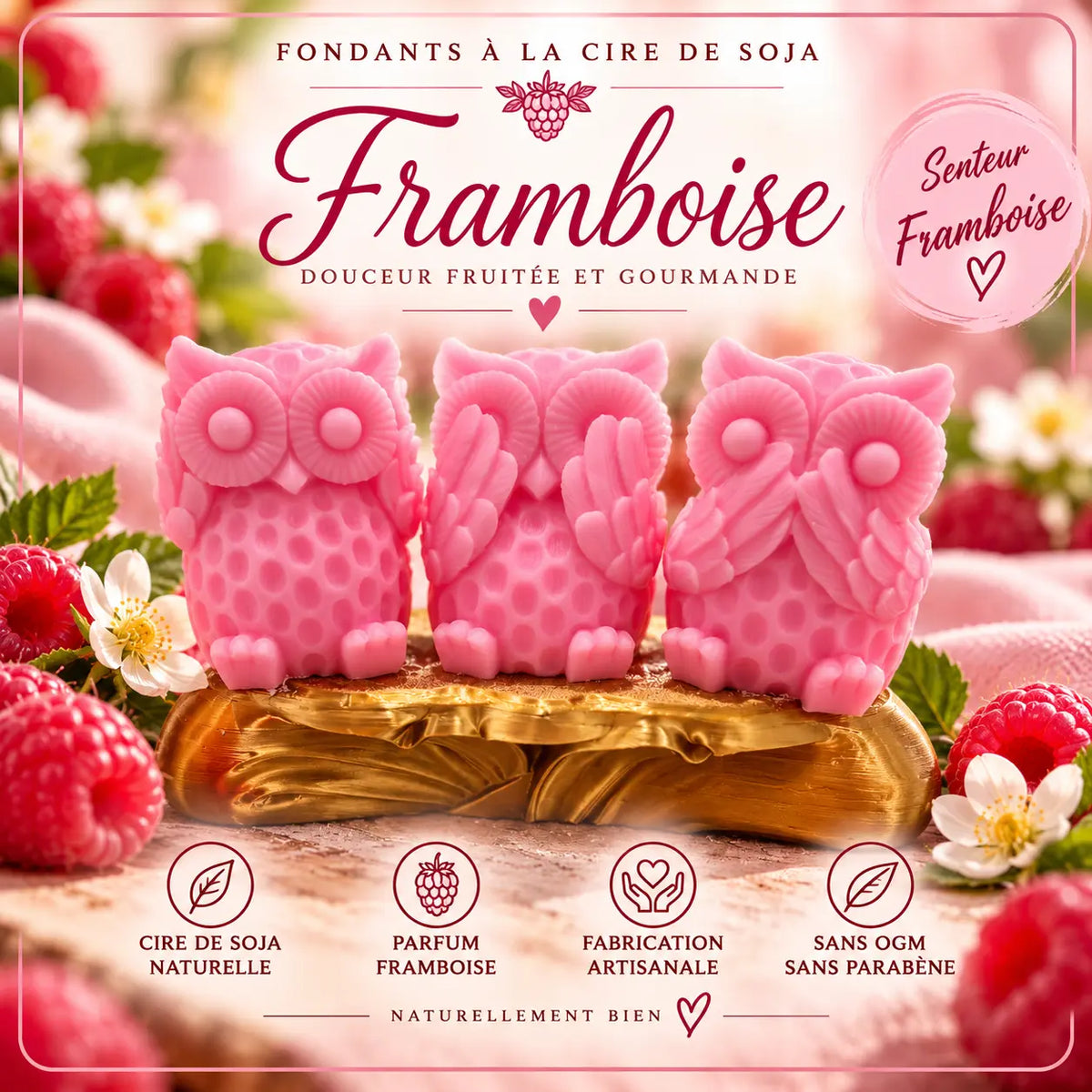 Fondants Parfumés Framboise à la Cire de Soja La Casa Del José