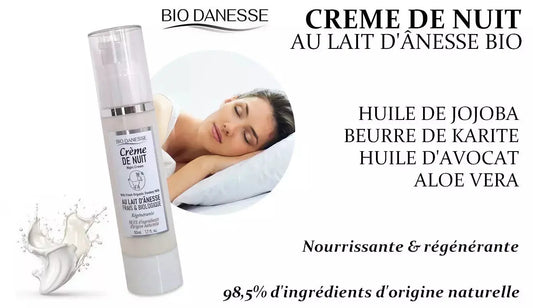 Crème de nuit au lait d'ânesse bio Canouto