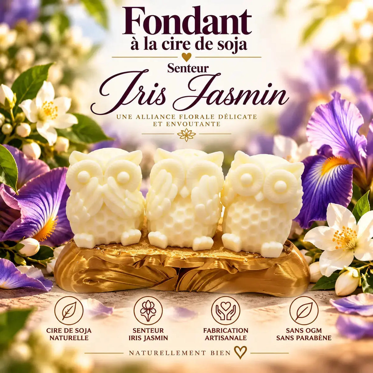 Fondant parfumé Iris Jasmin en cire de soja La Casa Del José