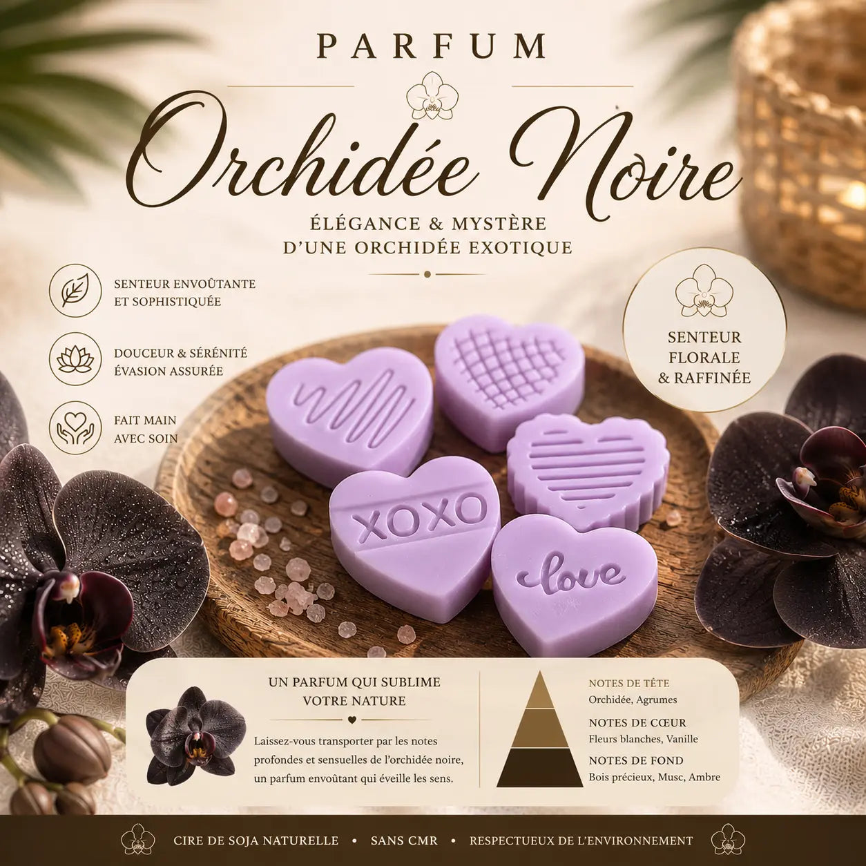 Fondants Parfumés Orchidée Noire Cire de Soja La Casa Del José