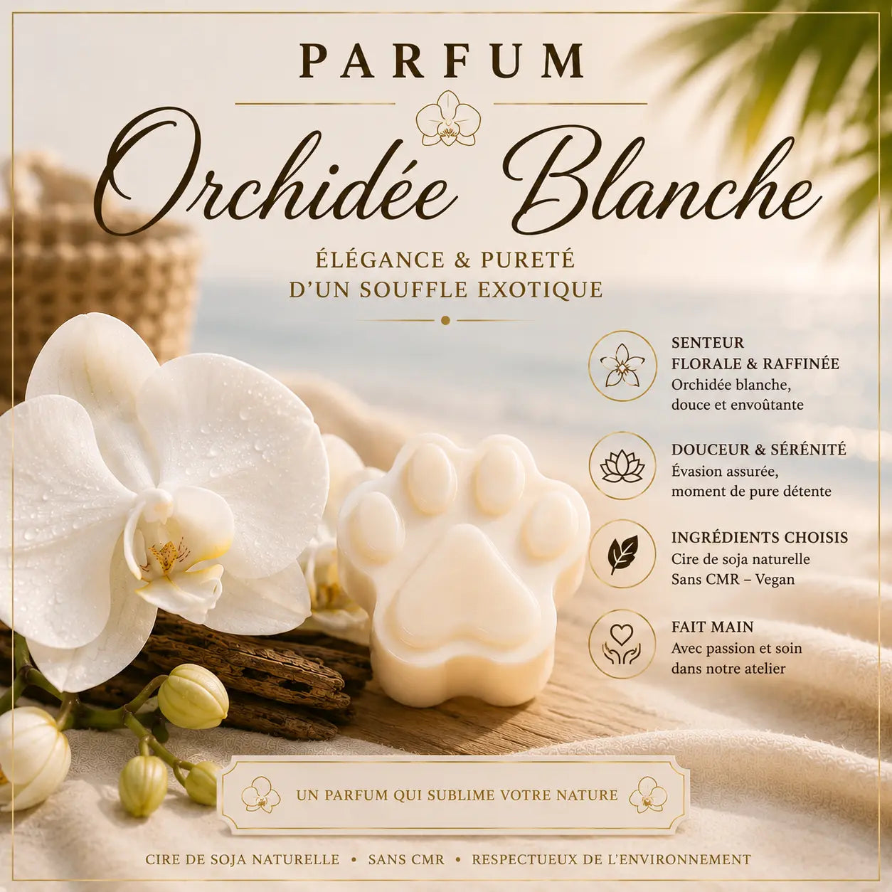 Fondants parfumés Orchidée Blanche à la cire de soja