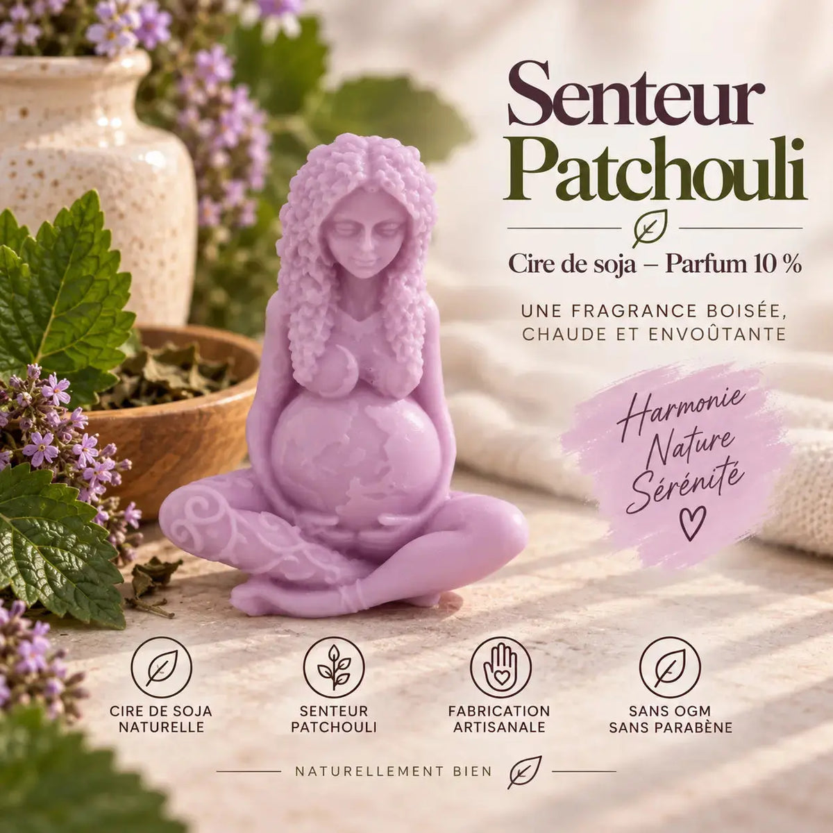 Fondant parfumé Patchouli en cire de soja – senteur boisée, terreuse et ambrée pour brûle-parfum – La Casa del José