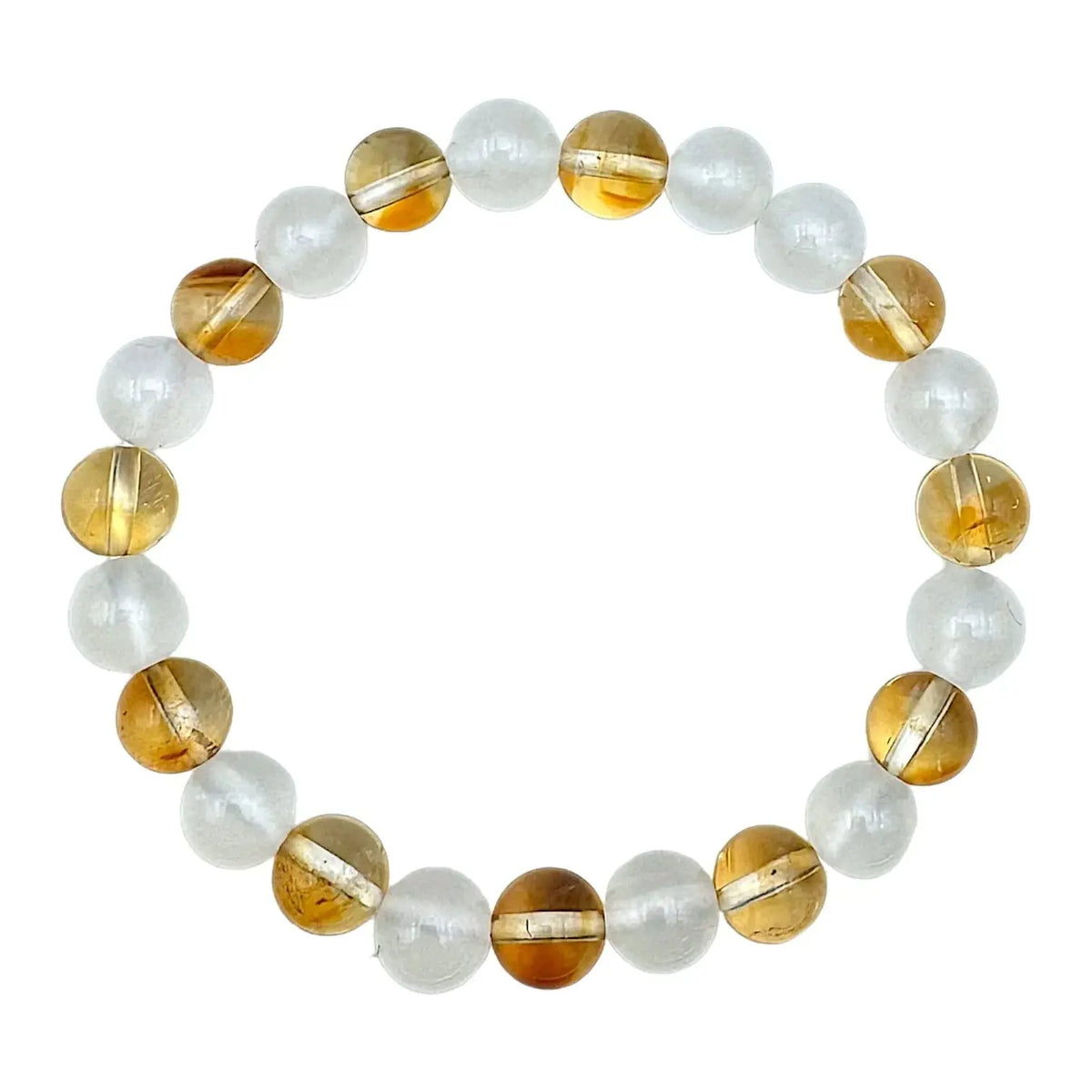 Bracelet Lithothérapie Harmonie Corps & Esprit AA Sélénite et Citrine