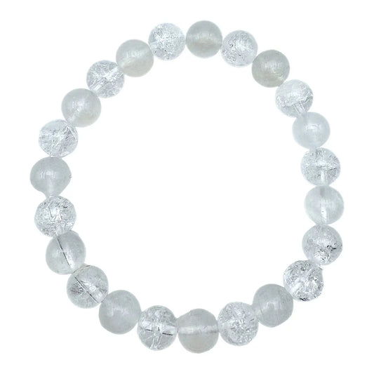 Bracelet Lithothérapie Intuition AA – Pierre de Lune Bleutée & Cristal de Roche