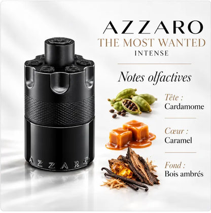 Azzaro The Most Wanted Eau de Parfum Intense Homme 100 ml, flacon noir en forme de barillet 