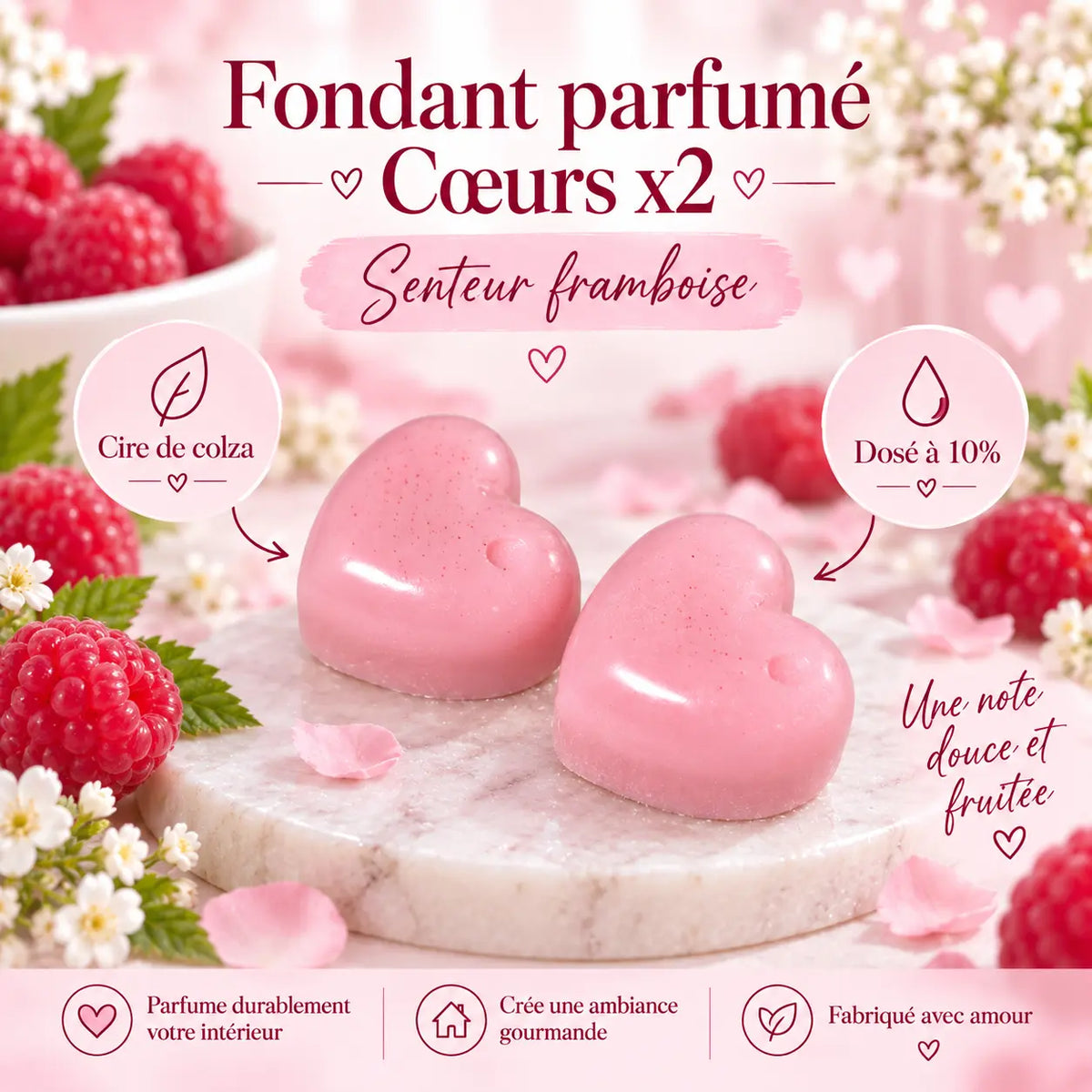 Fondants Parfumés Framboise à la Cire de Soja La Casa Del José