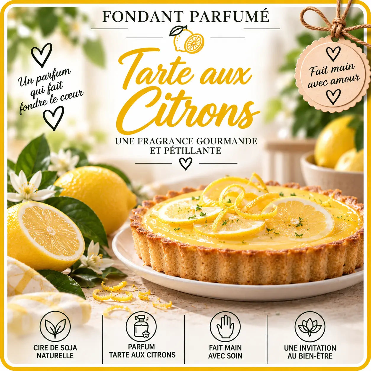 Fondants Parfumés Tarte aux Citrons à la Cire de Soja La Casa Del José
