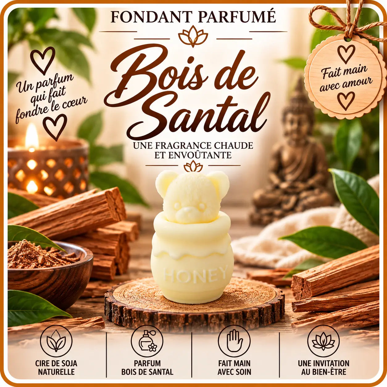 Fondants Parfumés Bois de Santal à la Cire de Soja La Casa Del José
