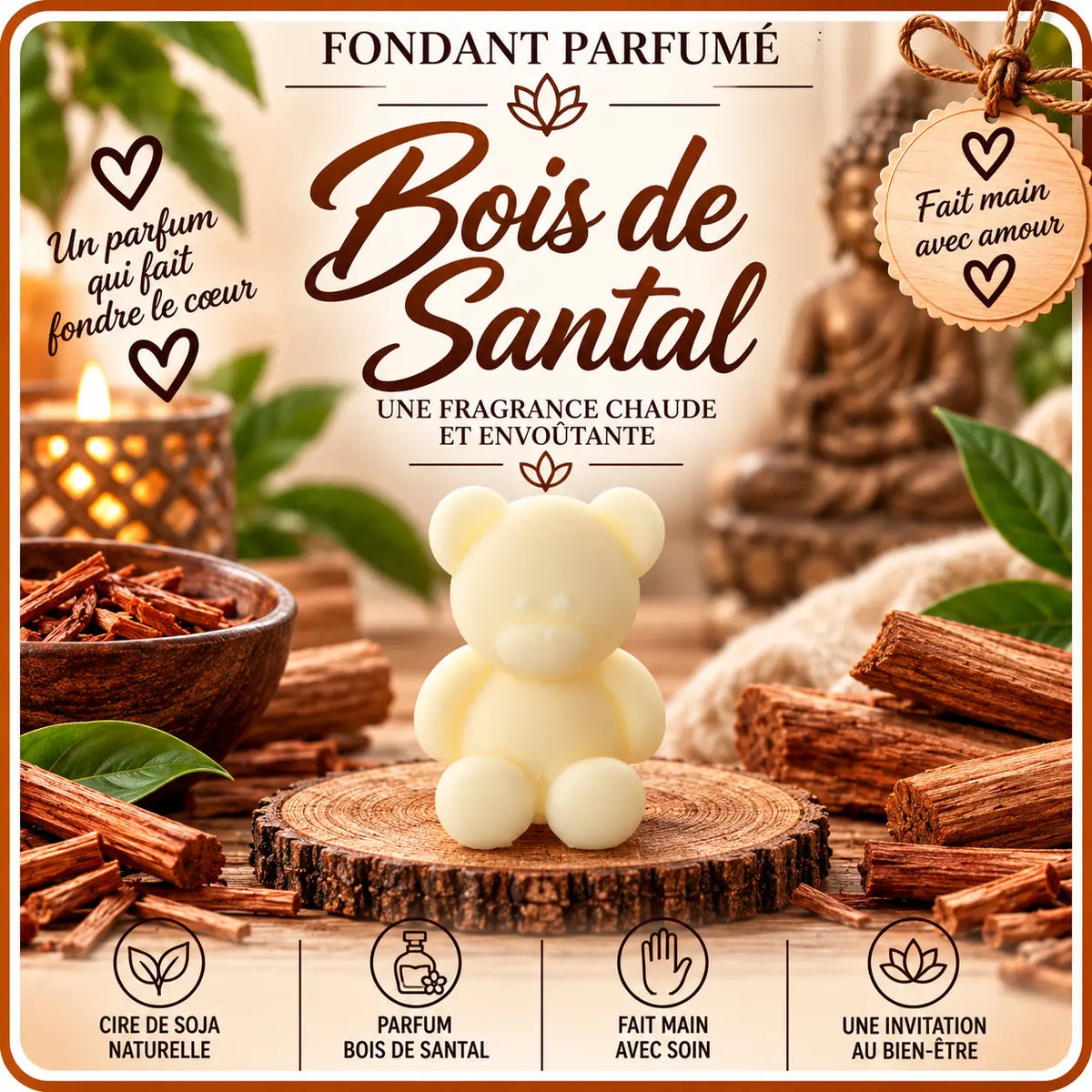 Fondants Parfumés Bois de Santal à la Cire de Soja La Casa Del José