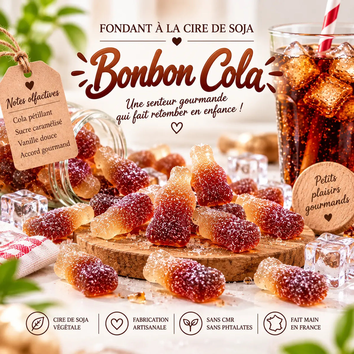 Fondants Parfumés Bonbon Cola à la Cire de Soja La Casa Del José