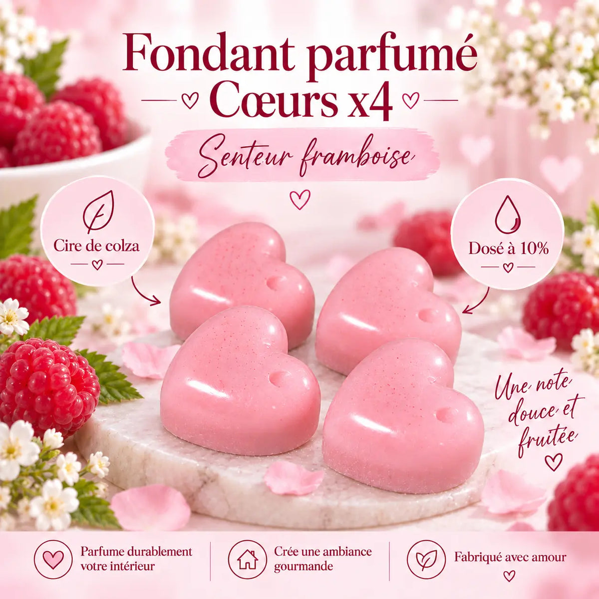 Fondants Parfumés Framboise à la Cire de Soja La Casa Del José