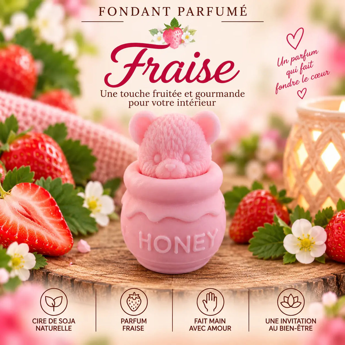 Fondants Parfumés Fraise à la Cire de Soja La Casa Del José