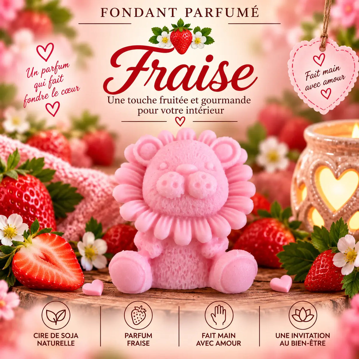 Fondants Parfumés Fraise à la Cire de Soja La Casa Del José