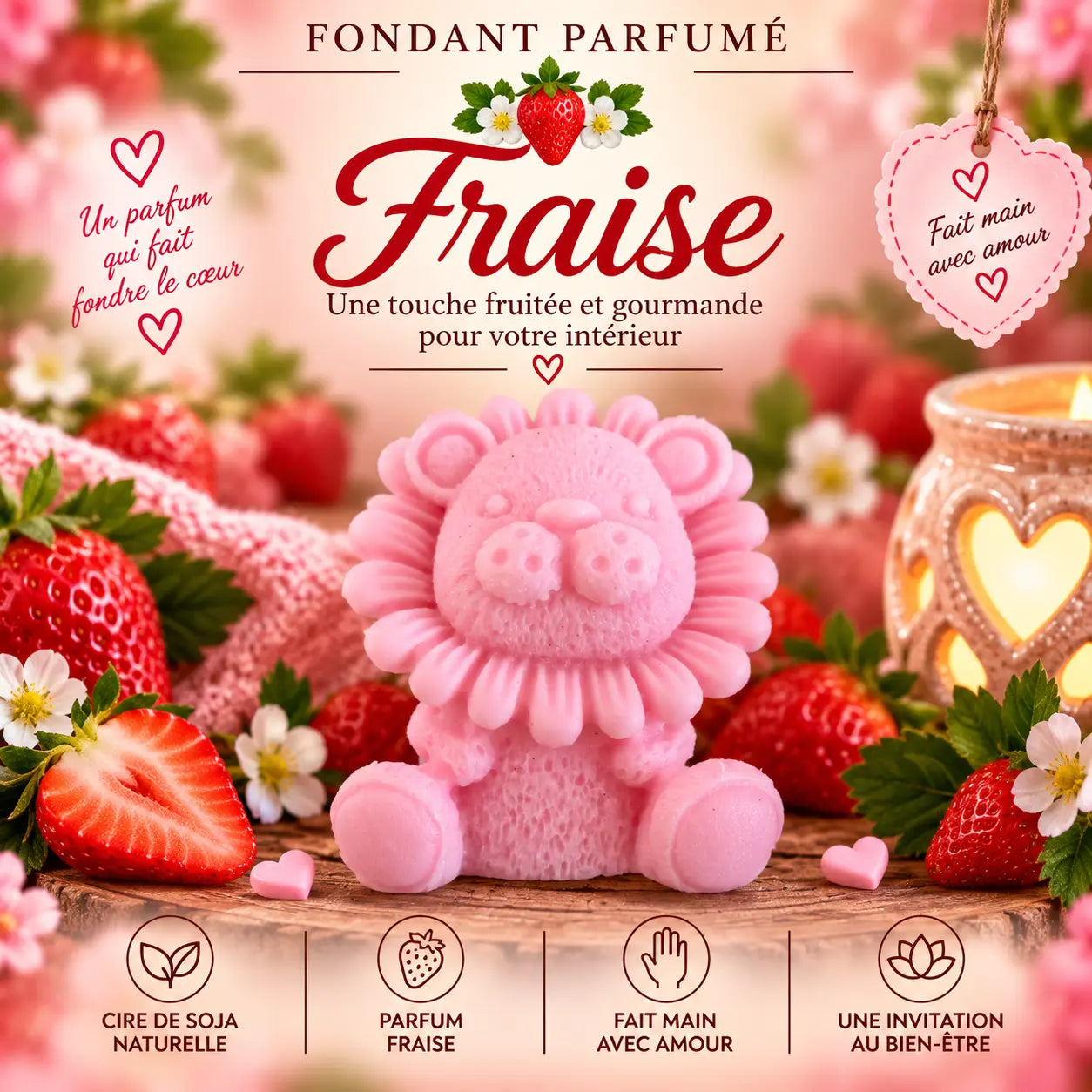 Fondants Parfumés Fraise à la Cire de Soja La Casa Del José