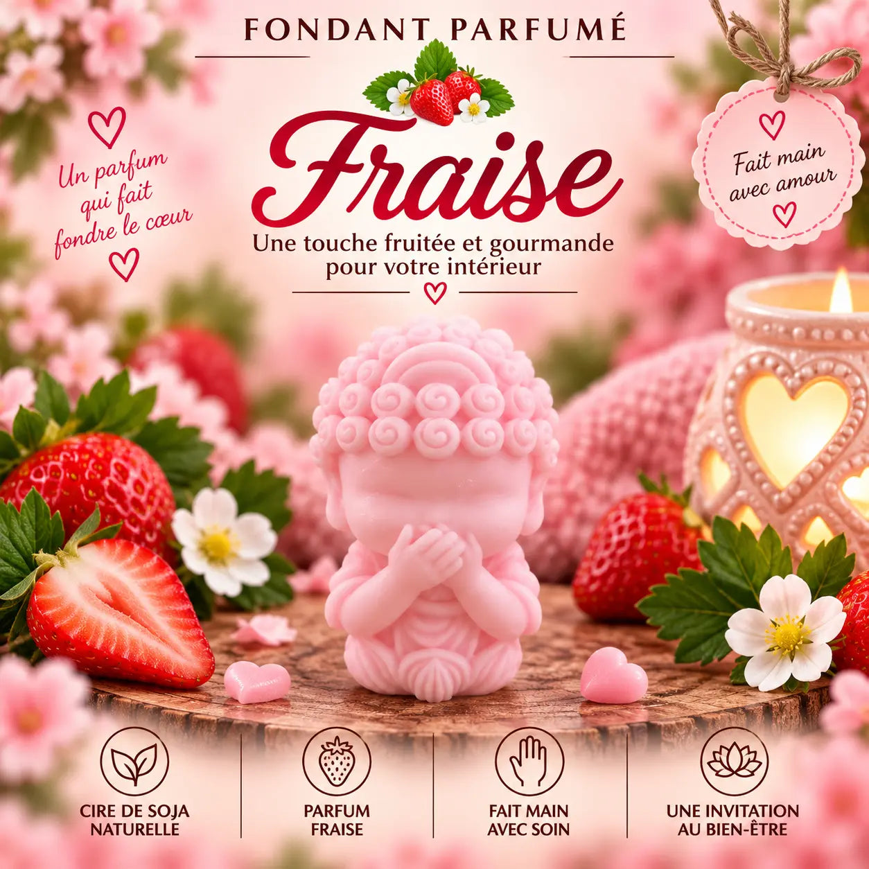 Fondants Parfumés Fraise à la Cire de Soja La Casa Del José