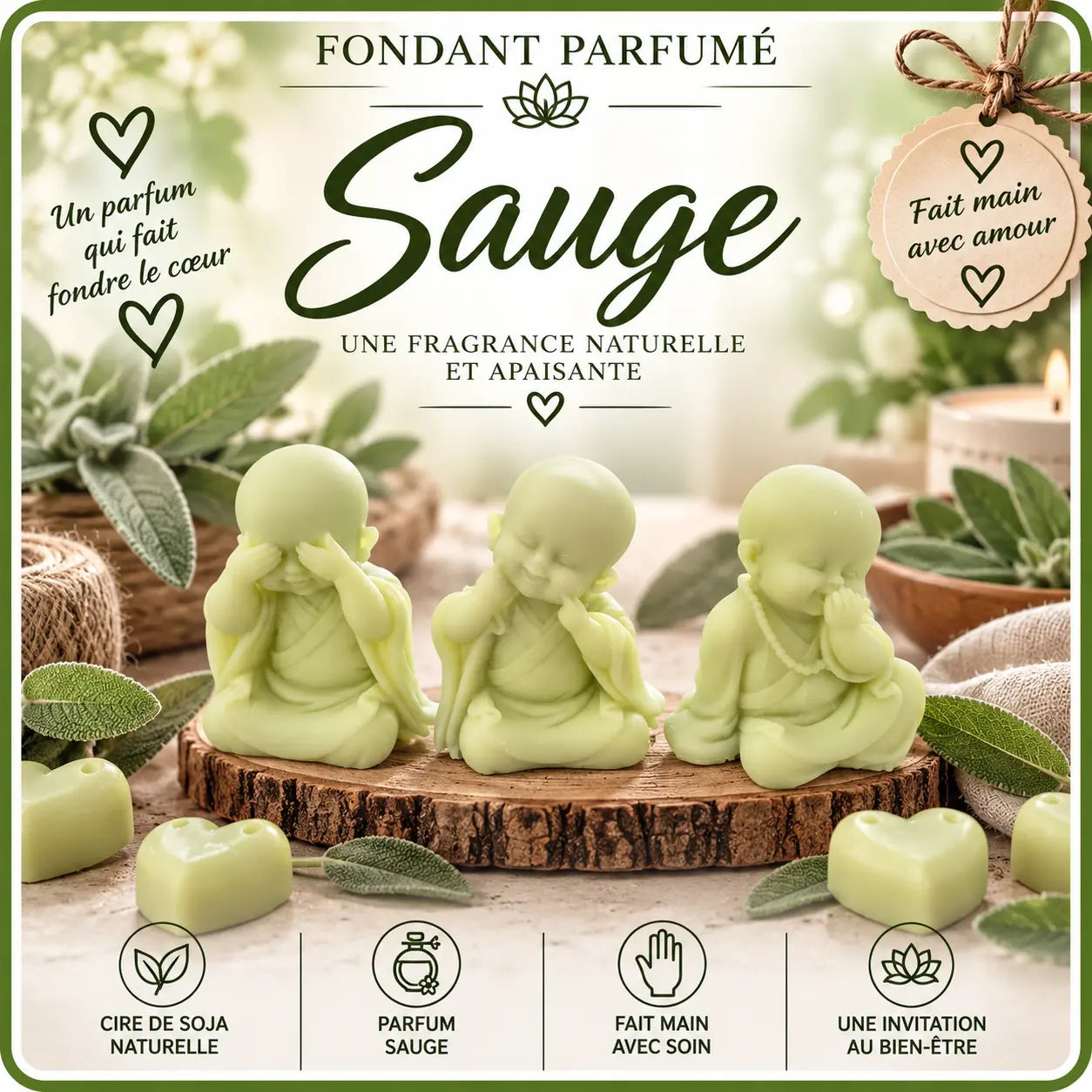 Fondants Parfumés Sauge à la Cire de Soja La Casa Del José