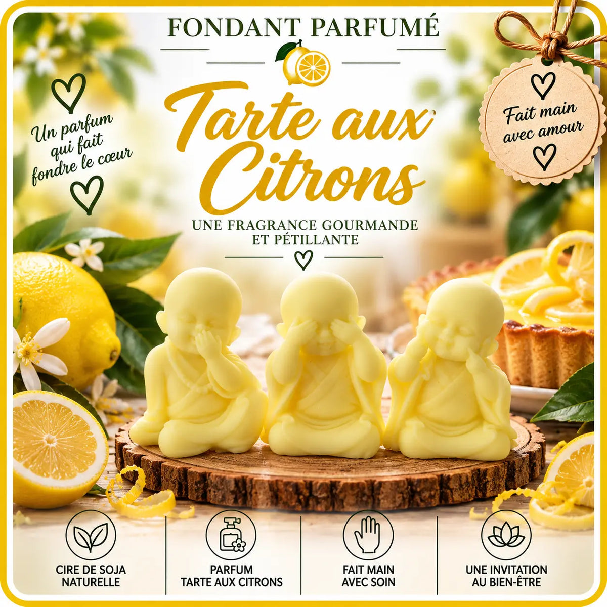 Fondants Parfumés Tarte aux Citrons à la Cire de Soja La Casa Del José