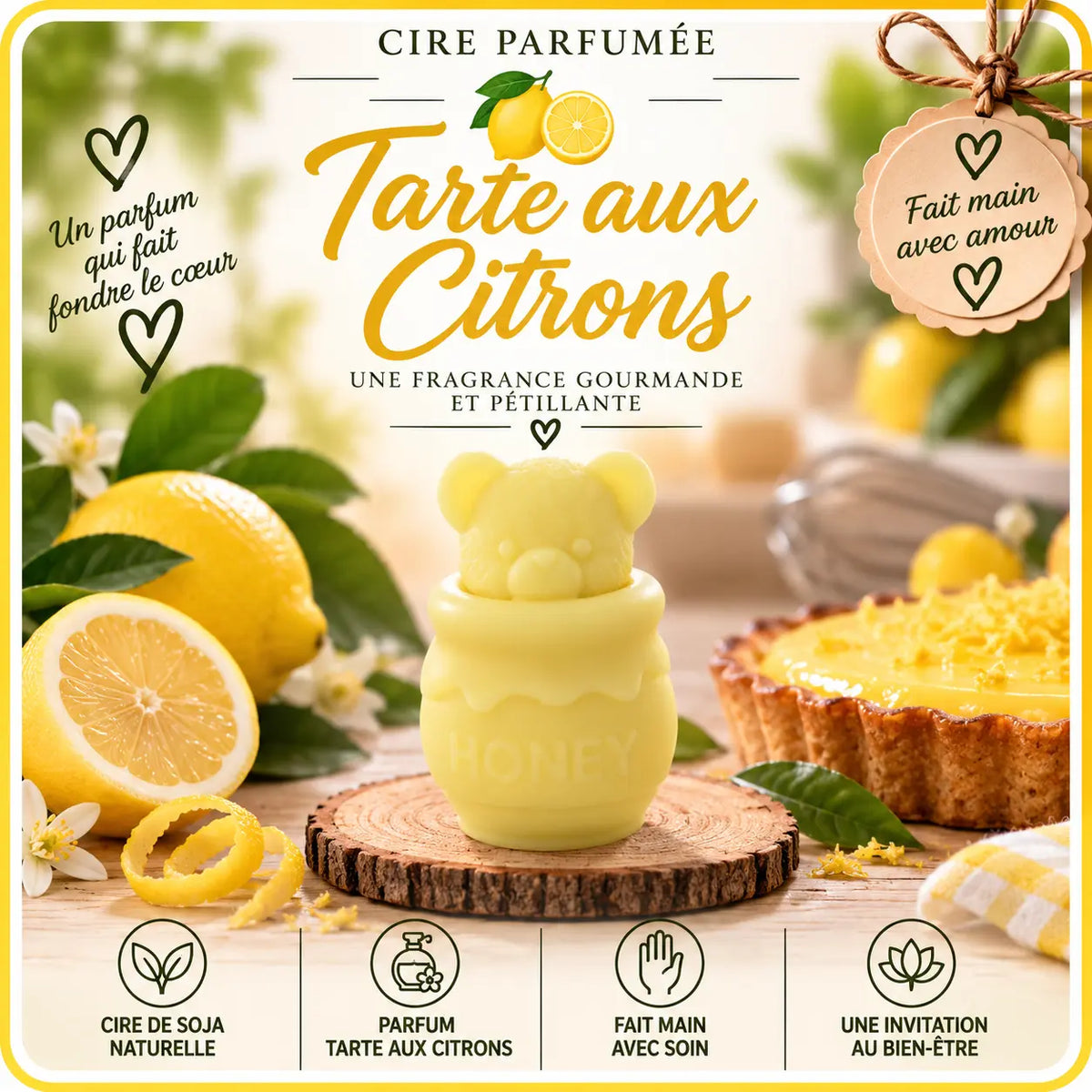 Fondants Parfumés Tarte aux Citrons à la Cire de Soja La Casa Del José