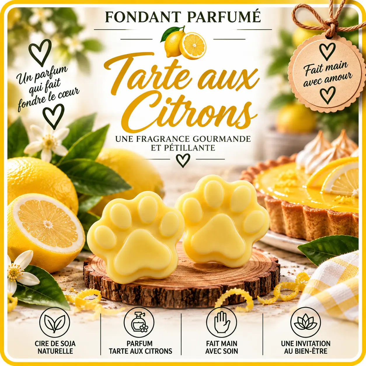Fondants Parfumés Tarte aux Citrons à la Cire de Soja La Casa Del José