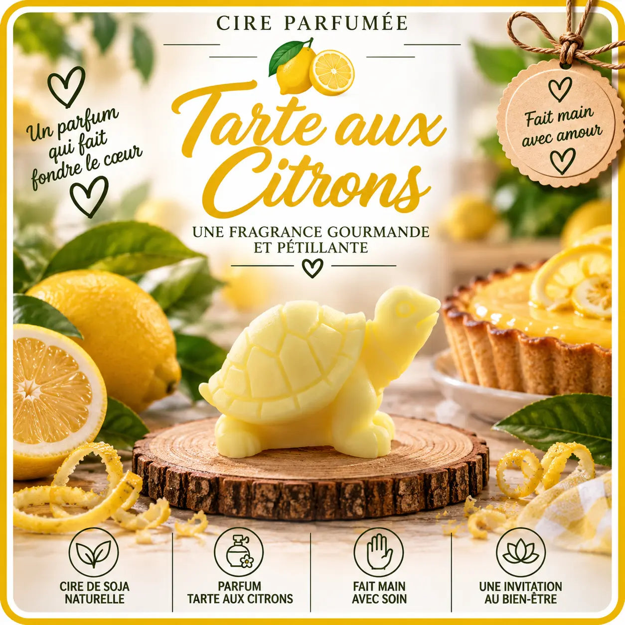 Fondants Parfumés Tarte aux Citrons à la Cire de Soja La Casa Del José