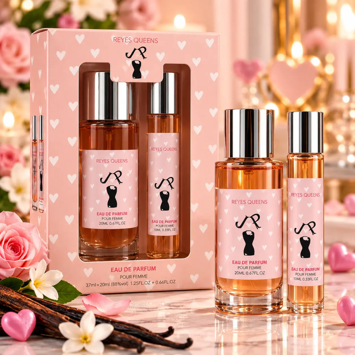Coffret 2 Eaux de Parfum Femme JP – Reyes Queens – 37 ml + 20 ml reyes