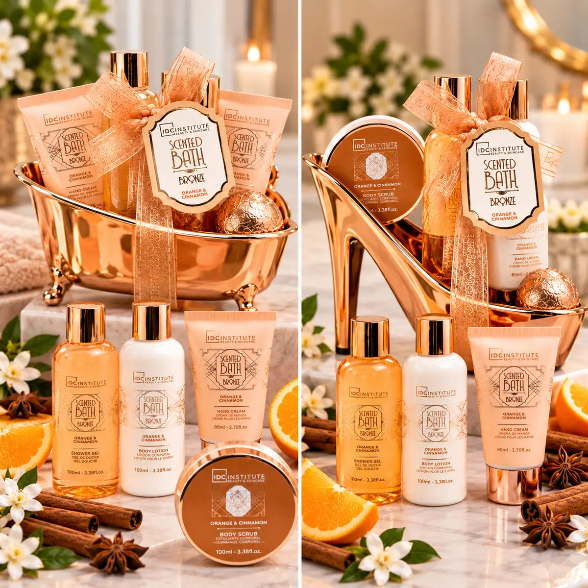 Coffret Cadeau IDC Institute – Orange & Cannelle – Baignoire ou Escarpin DC Institute