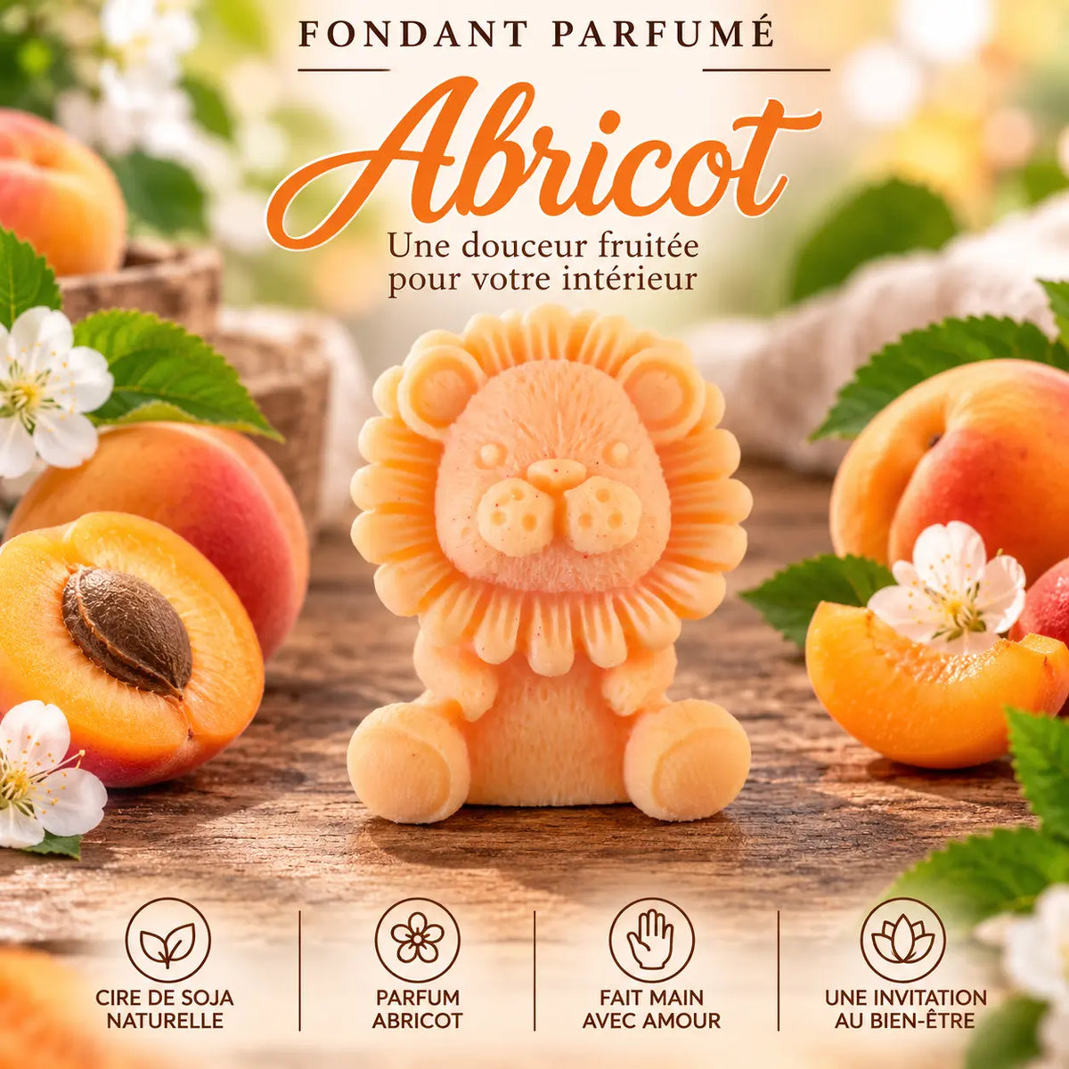Fondants Parfumés Abricot à la Cire de Soja lion
