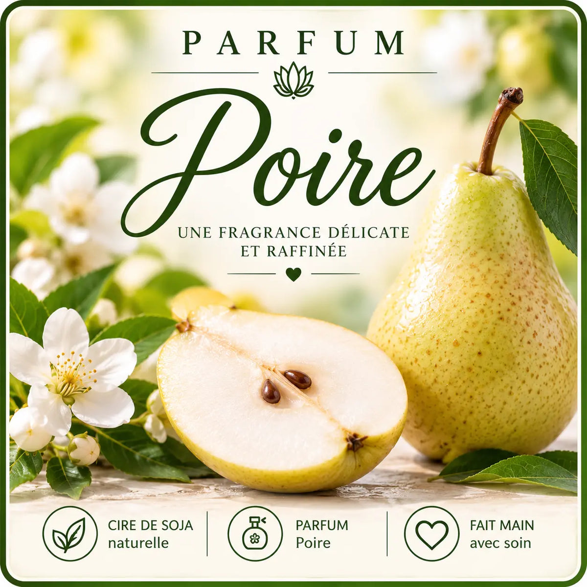 Fondants parfumés Poire en cire de soja artisanaux