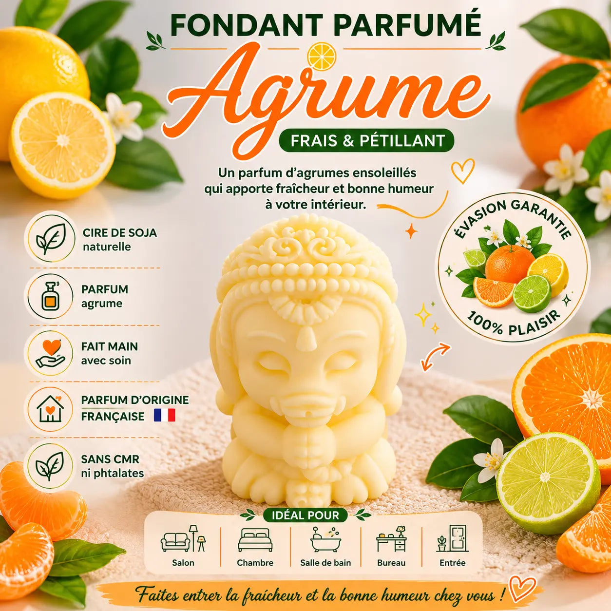 Fondants Parfumés Agrumes à la Cire de Soja La Casa Del José