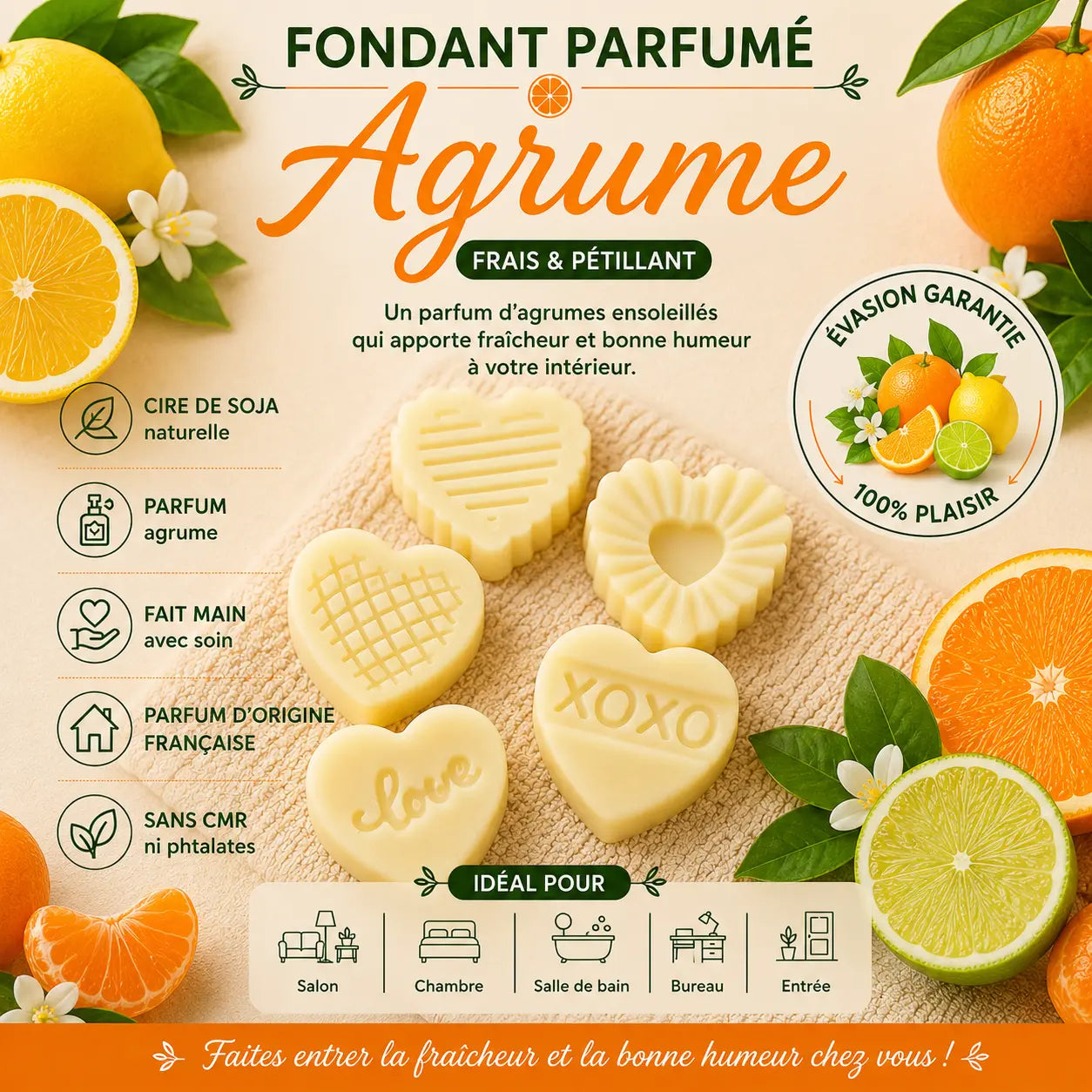 Fondants Parfumés Agrumes à la Cire de Soja La Casa Del José