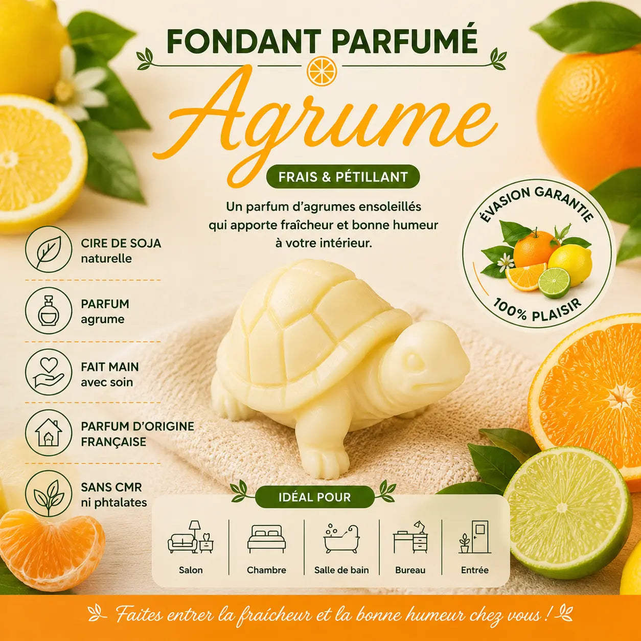 Fondants Parfumés Agrumes à la Cire de Soja La Casa Del José