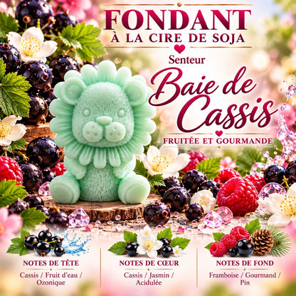 Fondant parfumé Baie de Cassis en cire de soja – senteur fruitée et gourmande aux notes de cassis, jasmin et framboise – La Casa del José