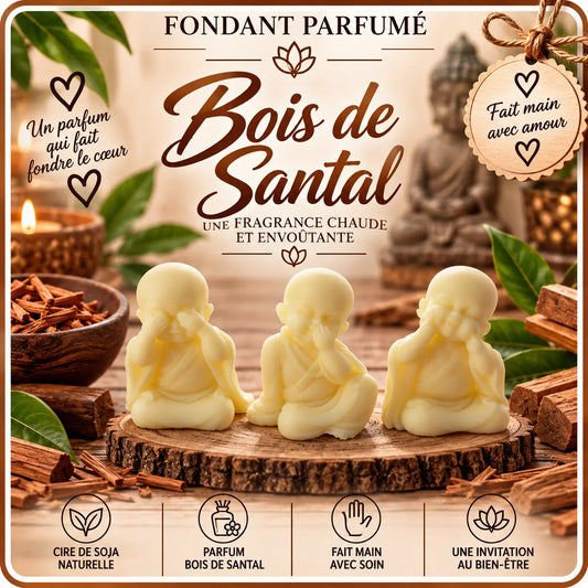 Fondants parfumés Bois de Santal en cire de soja artisanaux plusieurs modèles