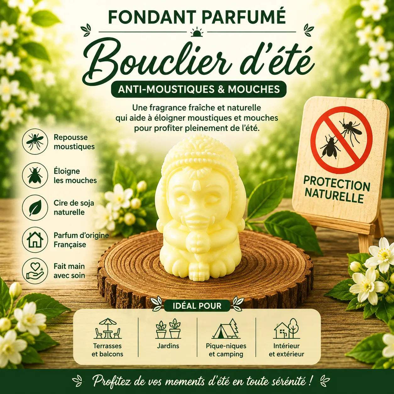 Fondant parfumé Bouclier d’Été anti moustique anti mouche
