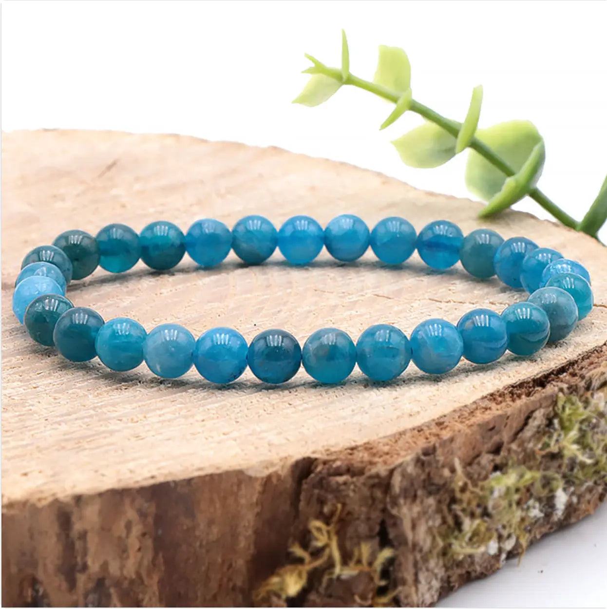 Bracelet en apatite bleue A+ – Clarté Émotionnelle & Communication La Casa Del José