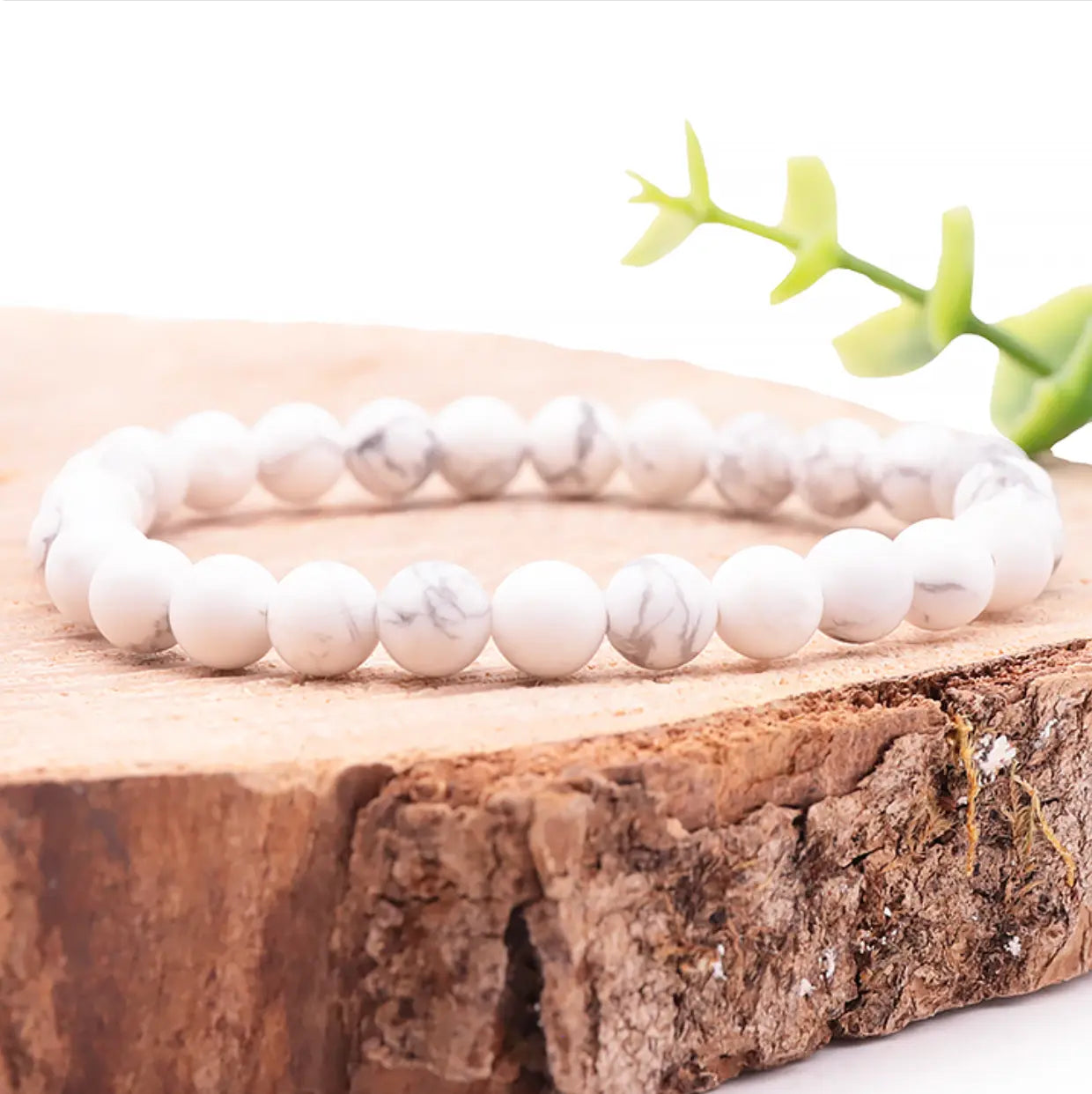 Bracelet en Howlite Blanche A – Sérénité & Équilibre Émotionnel La Casa Del José