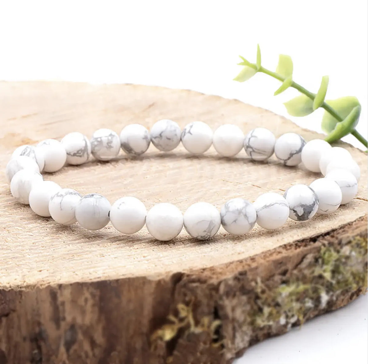 Bracelet en Howlite Blanche A – Sérénité & Équilibre Émotionnel La Casa Del José