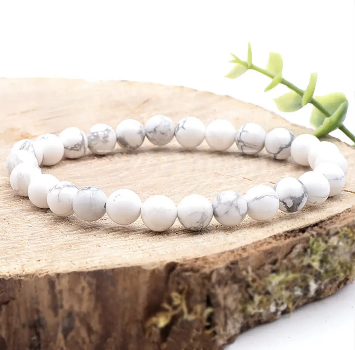 Bracelet en Howlite Blanche A – Sérénité & Équilibre Émotionnel La Casa Del José