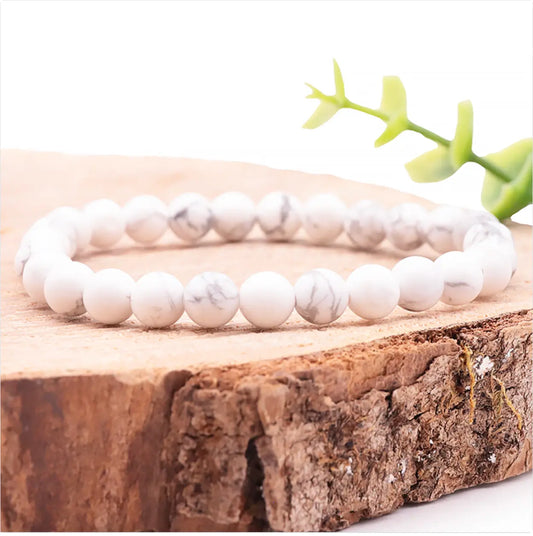 Bracelet en Howlite Blanche A – Sérénité & Équilibre Émotionnel La Casa Del José