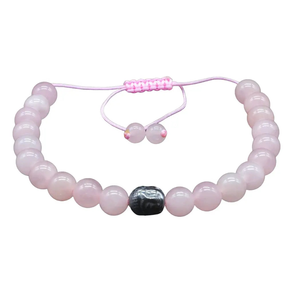 Bracelet Ajustable en Quartz Rose  - Perles 8mm La Casa Del José