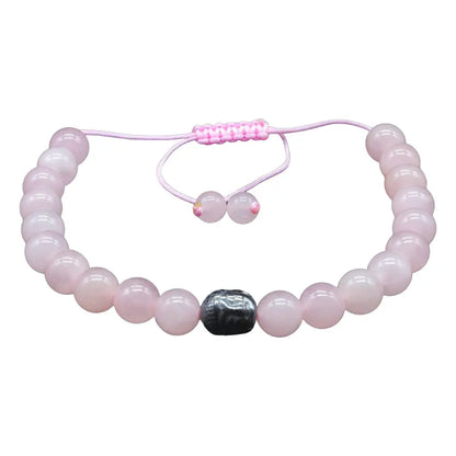 Bracelet Ajustable en Quartz Rose  - Perles 8mm La Casa Del José