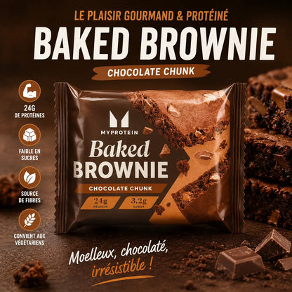 Baked Brownie – brownie protéiné 23 g de protéines, riche en chocolat et pauvre en sucre myprotein