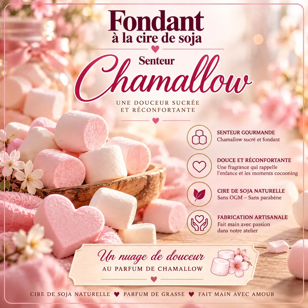 Fondant parfumé Chamallow en cire de soja La Casa Del José