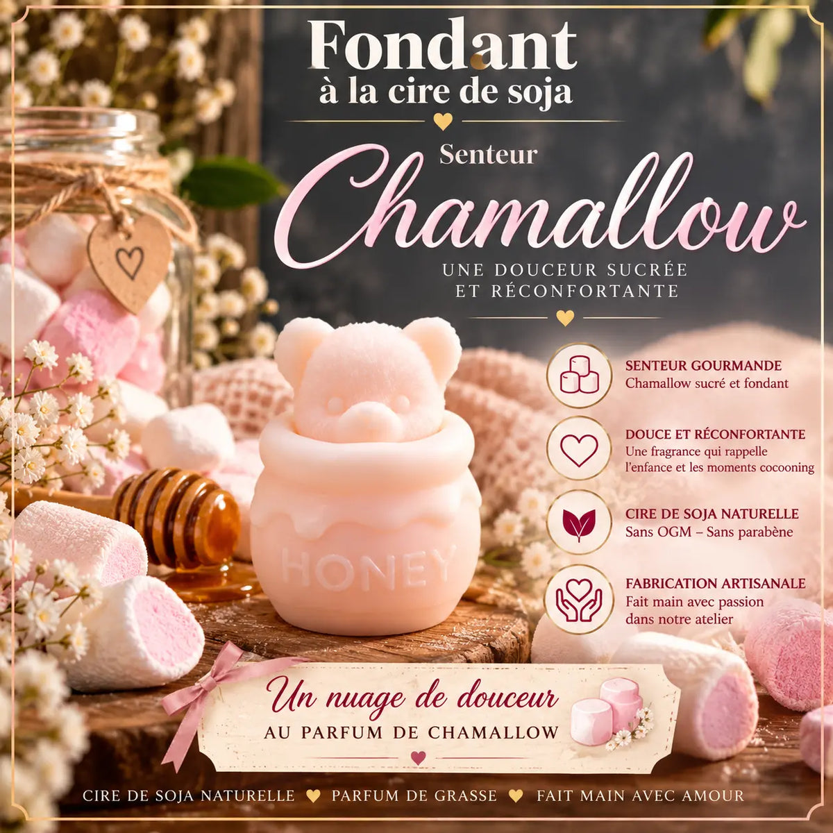Fondant parfumé Chamallow en cire de soja La Casa Del José