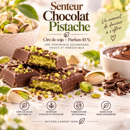 Fondant parfumé Chocolat Pistache en cire de soja – senteur gourmande chocolat et pistache pour brûle-parfum – La Casa del José